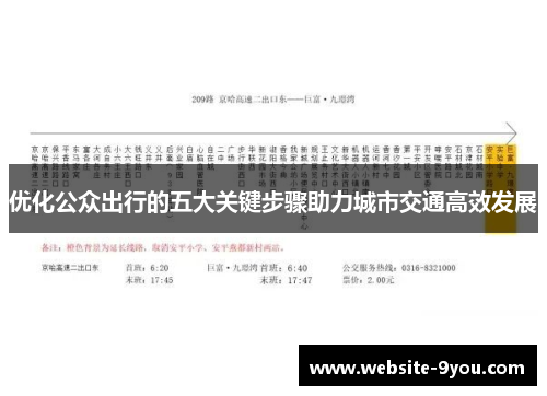 优化公众出行的五大关键步骤助力城市交通高效发展